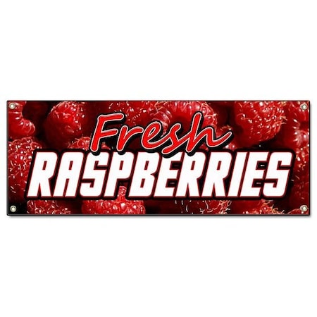 Signmission FRESH RASPBERRIES BANNER SIGN fruit signs farmers market fresh picked B-72 Fresh Raspberries